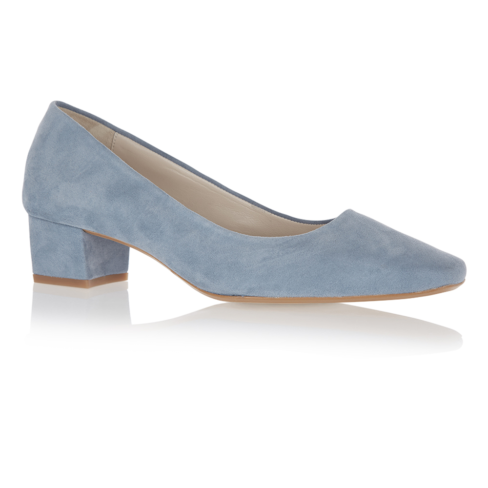 pale blue suede heels